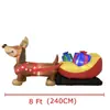 Modelo de gás inflável de Natal transfronteiriço de 8 pés puxando trenó dachshunds ornamentos festivos brilhantes para quintal