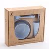 Juego de Vajilla de Paja de Trigo Portátil de Plástico para Regalo Juego de Vajilla Plato para Huesos Vaso Cuchara Tenedor Palillos Tazón Plato