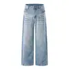 Roupas Masculinas Shanggu: Calça jeans masculina de perna larga para exportação do Sudeste Asiático, lavagem vintage, jeans casual de corte solto