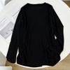 Leve respirável protetor solar de manga comprida camiseta feminina fina verão solto pescoço redondo cor sólida máscara casual base camada camisa blusa