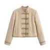 Para Exportación Europea y Americana Transfronteriza Ropa de Mujer Aliexpress Popular Otoño Retro Chaqueta Corta de Traje Abotonada