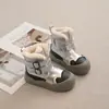 Botas de Neve Infantis para Meninas 2026, Forradas com Lã para o Inverno, Espessadas, Impermeáveis, Botas Quentes de Cano Médio, Cano Curto Preto e Prata com Gola de Pelo