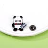 Broche Panda Milán Juegos de Invierno Baloncesto Fútbol Bádminton Tenis de Mesa Colección Conmemorativa Insignia de Aleación