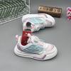 Tênis de skate para meninos e meninas 2025 primavera e verão novos através de rede única respirável luz brilhante botão giratório fundo ultra leve sapatos infantis