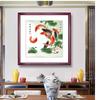 Nova pintura decorativa em estilo chinês Estilo chinês Nove peixes Imagem Sala de estar Entrada Sala de chá Pintura suspensa Decoração de casa em estilo chinês Pintura de parede de madeira maciça macia