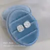 Brincos de Tarraxa com Zircônia Cúbica Brilhante para Mulheres, Estilo Coreano, Simples, Compactos, Luxuosos, de Alta Qualidade, Versáteis, Modernos, Elegantes
