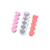Molde de Silicona para Vela Aromática de Corazón Tridimensional 5 Piezas Herramienta Abrasiva de Silicona para Jabón Artesanal de Pegamento con Forma de Corazón