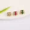Cor de ouro 18K retentora de cor contas de zircônia microcravejadas contas de barril com furo grande acessórios de joias feitas à mão para pulseira colar