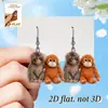 Pendientes Acrílicos Transfronterizos de Mono Pequeño Abrazado Estilo Plano Europeo y Americano Versátiles Nuevos Pendientes Estampados Moda Diaria 2D