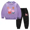 Conjunto de Dos Piezas para Niños Estilo Coreano con Globos, Suéter y Pantalones, Traje de Algodón con Mangas Largas de Cerdito, Primavera y Otoño 2023