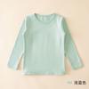 Top cálido de primavera y otoño para niño y niña, camiseta de manga larga de algodón puro Clase A para bebé, cuello redondo, color sólido, combinable con todo, camiseta básica para niños