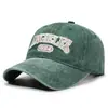 Gorra Lavada con Letra Transfronteriza para Hombre Gorra de Camionero Retro Europea y Americana Protector Solar Exterior Copete Profundo Sombrero Pequeño que Muestra la Cara para Mujer