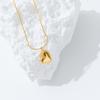 Collar de Corazón de Durazno Tridimensional de Alta Gama para Mujer, Cadena Sencilla y Única para Clavícula con Forma de Corazón de Amor, Accesorio Chapado en Oro de Acero Inoxidable, Fuente para Transmisión en Vivo