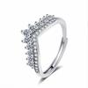 Anillo corona de circón de diamante nuevo europeo y americano Pulsera apilable de moda clásica simple para mujer elegante de alto sentido al por mayor