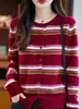Nueva colección de otoño e invierno: cárdigan de lana tejido para mujer, de corte holgado, manga larga, cuello redondo, una elegante prenda de abrigo