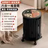 Bancos apilables para el hogar con ruedas, taburetes redondos altos móviles, apilables y plegables para almacenamiento, adecuados para sala de estar y mesa de comedor como asientos de repuesto