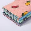Pano Preguiçoso de Limpeza de Cozinha Absorvente de Lã de Coral de Camada Dupla Bicolor Estampado para Limpeza e Remoção de Manchas Ferramenta de Limpeza de Cozinha