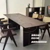 Mesa de Jantar Grande de Madeira de Nogueira Preta Norte-Americana - Mesa de Chá de Madeira Maciça Vento Silencioso Madeira de Nogueira Sul-Americana Placa Grande Placa Inteira