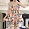 Pijama con Almohadillas para el Pecho para Mujer, Nuevo Estilo Verano 2025, Shorts de Tirantes de Algodón Nube, Conjunto de Dos Piezas Dulce y Puro para Estar en Casa