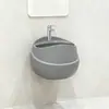 Lavabo Cerámico de Esquina Montado en Pared, Lavabo para Colgar en la Pared para Baño, Lavabo Pequeño para Balcón de Apartamento, Comercio Exterior Transfronterizo