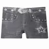 Pantaloncillos sin costuras transfronterizos Imitación de mezclilla Pantalones de seguridad para mujer Ropa interior de pierna recta básica Pantalones de cintura media para mujer Boxers Antideslumbrantes