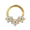 Piercing de Nariz Quadrado com Coração Inlaid de Titânio F136 Zircônia Liga de Titânio G23 Piercing Corporal Joias para Nariz