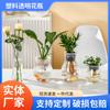 Aquário Pequeno de Plástico Transparente Vaso de Plástico Hidropônico Recipiente para Planta Aquática Pothos Vaso de Flores de Mesa Dispositivo para Arranjo de Flores Hidropônicas
