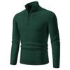 Comercio Exterior Transfronterizo Otoño e Invierno Nuevo Suéter de Cremallera con Cuello Vertical Prendas de Punto Moda Delgado Color Sólido Suéter Talla Europea Ropa de Hombre
