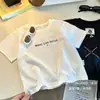[100% Algodón] Tops de Verano de Algodón Puro de Manga Corta para Niños con Empalmes Estilo Coreano para Niños y Niñas, Ropa Infantil Elegante y Versátil