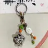 Llavero de Loto Colorido de Jingdezhen Estilo Étnico Colgante de Cerámica para Bolso Tejido Artístico Accesorios de Puesto de Mercado Nocturno Venta al por Mayor