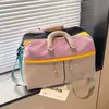 Bolsa Fitness Dopamina Transfronteiriça Color Block Bolsa Esportiva Grande Capacidade Bolsa de Viagem Yoga Dança Natação Bolsa de Armazenamento Transversal