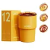 Taza de coche de 12 oz, taza plegable de acero inoxidable 304, taza de café para el hogar, taza térmica para coche, taza de viaje portátil a prueba de fugas