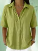 Ropa de Mujer Nueva de Verano 2026, Camisa de Color Sólido con Cuello y Mangas Cortas, Suelta y Cómoda, Camisa Blanca para Mujer, Sensación de Alta Calidad
