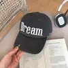 Gorra de Béisbol Bordada con Letras Retro de Calle Americana para Mujer, Ala Ancha Ampliada y Profundizada, Cara Grande, Gorra de Pico Pequeño