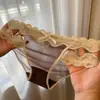 Bragas de Malla Exquisitas y Sexys de Estilo Francés para Mujer con Ribete de Encaje, Diseño de Anillo en la Pierna, Colgante, Lazo y Braguitas de Triángulo Transpirables para Mujer