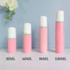 Em Estoque Frasco Espuma Mousse Rosa 30ml 60ml 100ml Tipo Pump Garrafa Plástica PET Garrafa Espumante para Limpador Facial