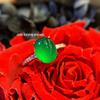 Atacado de fábrica de gelo alto 925 banhado a prata calcedônia verde completo diamante drag anel feminino ágata jade anel feminino