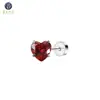 Brincos de Aço Titânio com Quatro Garras Inlaid Zircônia em Forma de Coração Rosqueados Coloridos Zircônia em Forma de Coração para Orelha Studs Atacado