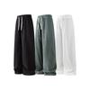 Pantalones Casuales de Verano para Hombre de Seda de Hielo Fina con Textura Plisada Tridimensional Plana de Fondo Blanco Pantalones Deportivos Rectos Kz044P50