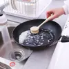 Herramienta lavaplatos multifuncional para el hogar, cepillo de limpieza de ollas de paja de trigo para cocina, cepillo de limpieza de estufas con mango largo