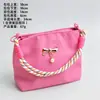 Pegatinas de parches DIY para bolsos nicho coreanos, bolsos de mano elegantes de colores caramelo para niñas jóvenes, bolsos de mano de alta gama para mujer