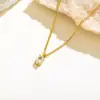 Colar Feminino de Zircônia com Diamante Colorido Cruzado Light Luxury Nicho High-End Versátil Moda Pingente Exquisito Corrente Clavícula