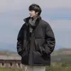Otoño e Invierno Nuevo Estilo Cuello Alto Engrosado Cálido Holgado Estilo Perezoso Abrigo Grueso Abrigo Pan Estilo Pareja Chaqueta para Hombre