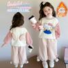 Traje de Felpa para Niña Otoño e Invierno 2025 Nuevo Sudadera Gruesa y Cálida para Bebé Ropa de Invierno Conjunto de Invierno de Dos Piezas para Niños