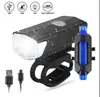 Luz Delantera para Bicicleta Recargable por USB Juego de Luces de Advertencia para Montar de Noche