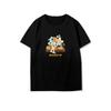 Camiseta de manga curta para cosplay diário de ferro, alto quatro, alto quatro, faculdade, júnior, som, garra solitária, moagem, cauda preta