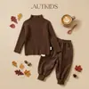Conjunto de Suéter Tejido para Niños 2026 Nuevo Estilo Coreano Conjunto de Dos Piezas Moderno para Niños Pequeños y Mayores con Suéter y Pantalón Jogger