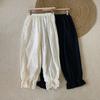 25 Primavera Nueva Serie Mori Color Sólido Algodón Delgado Bordado Hueco Corte en el Pie Pantalones con Corte Insertado Apilados con Pantalones de Botón de Flor