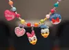 Colar Decorativo de Brinquedo Desenho Animado Fofo para Meninas Pequenas, Joia com Pingente de Contas Coloridas, Acessórios de Princesa para Bebê
