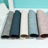 Jogos Americanos de Couro PVC Impermeáveis, à Prova de Óleo e Resistentes ao Calor, com Padrão de Tecido, Estilo Simples, Base para Tigelas de Hotel, Utensílios de Mesa, Cor Sólida, Fácil de Limpar, Antiderrapante